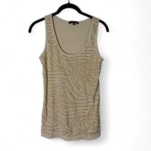 Y2k tan and gold Express tank top with rhinestones size large